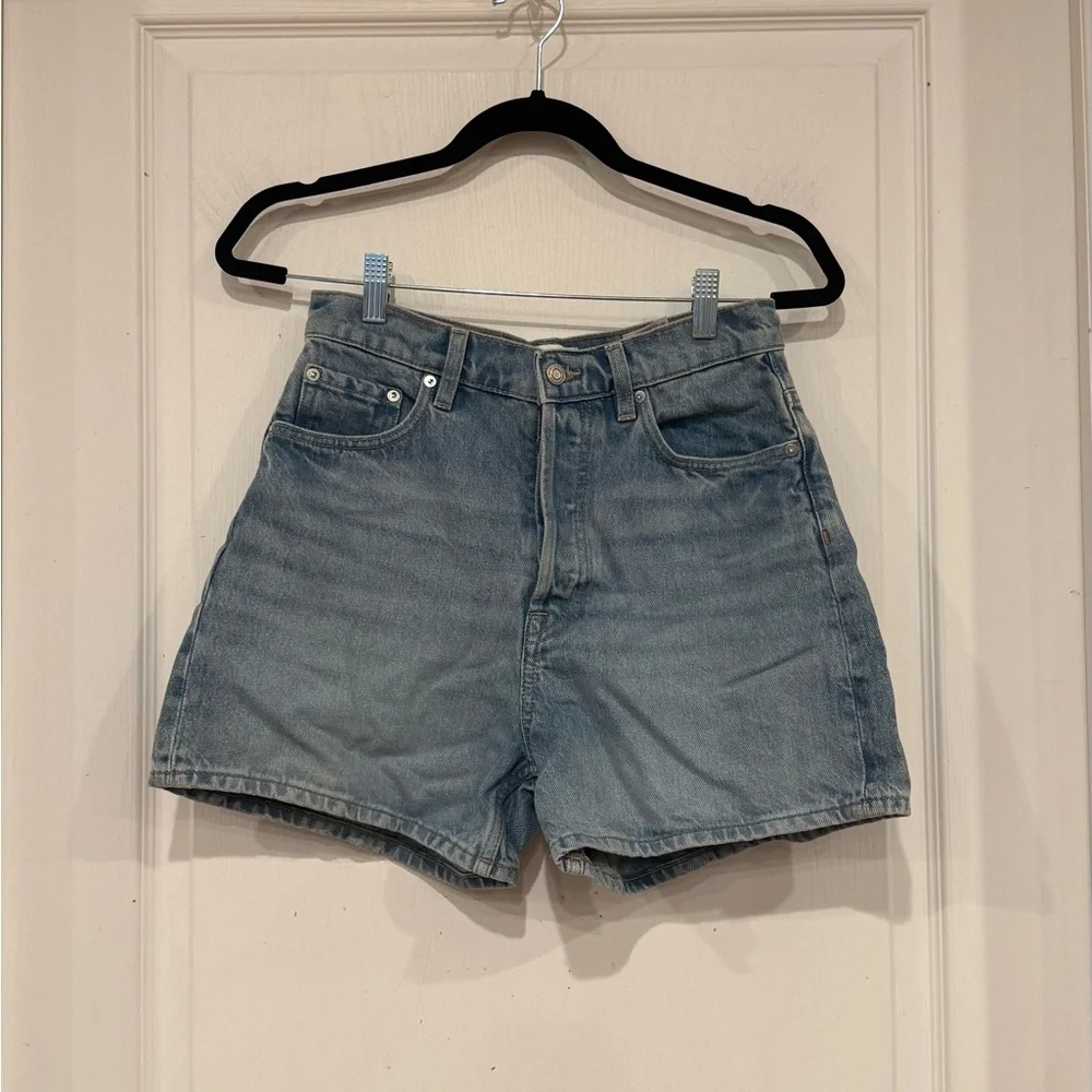 Denim high rise shorts